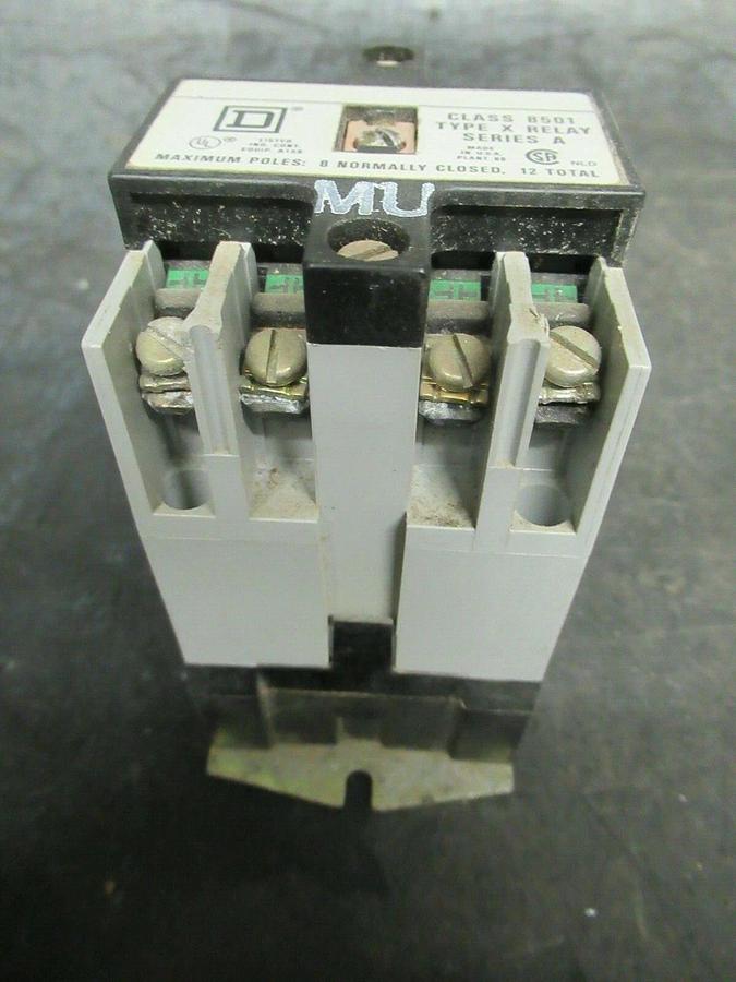 Used 20 AMP SQUARE D TYPE X RELAY 8501-XO-40 12 POLE **WARRANTY INCLUDED**