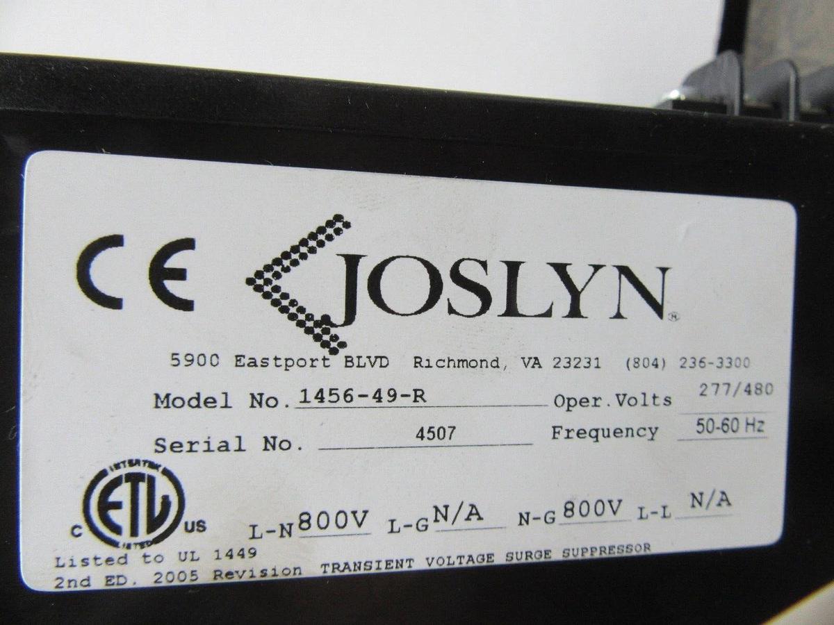 NEW SURPLUS JOSLYN SURGITRON III AC SURGE PROTECTOR 1456-49-R 277/480 VAC