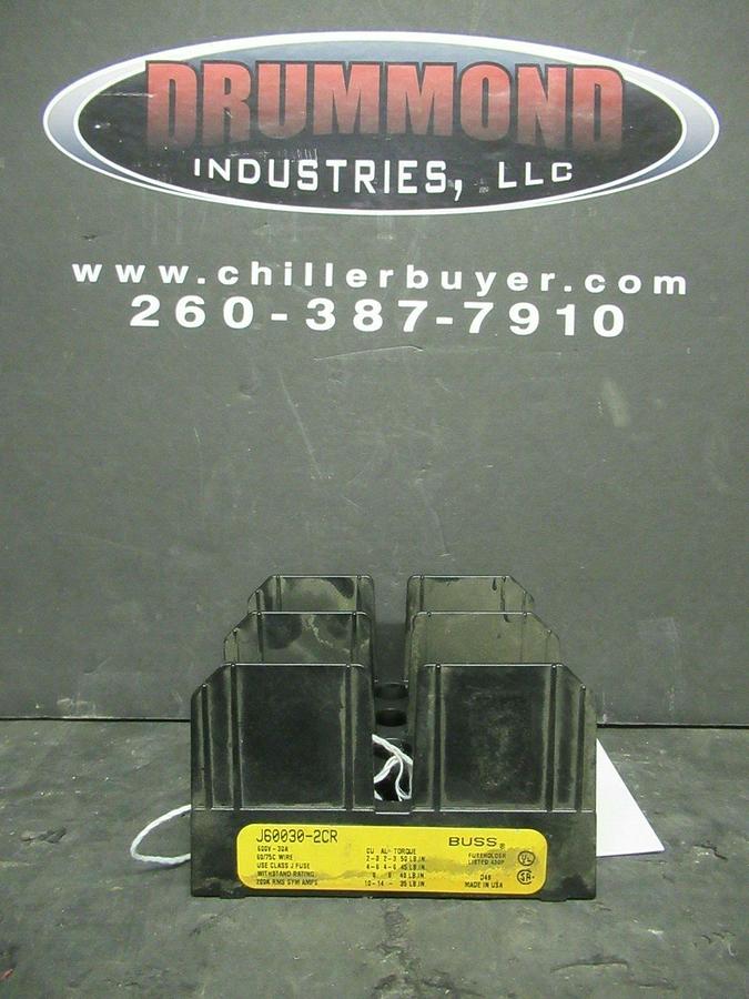 Used BUSSMANN FUSE HOLDER J60030-2CR FOR 30 AMP 600 V FUSES **WARRANTY**