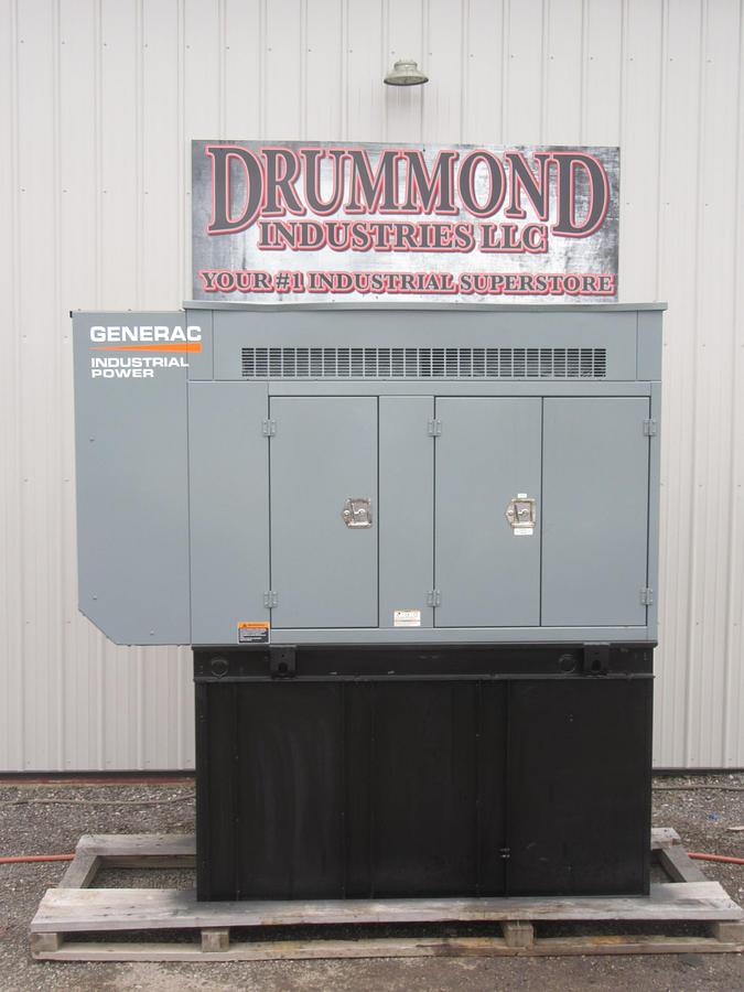 Used 48 KW DIESEL GENERATOR GENERAC 120/240 V FPT 366 HRS SOUND ENCLOSED VIDEO 50 KW