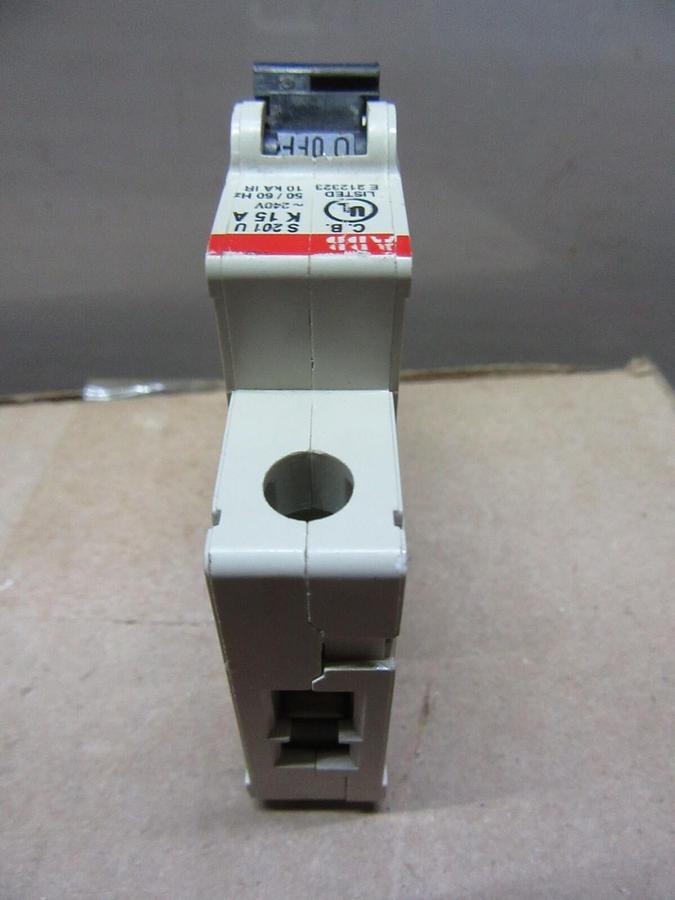 Used ABB S201-U-K15A 240 VOLT 15 AMP SINGLE POLE **WARRANTY INCLUDED**