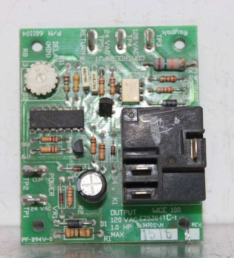 Used RAYPAK INDUCED DRAFT CONTROL CIRCUIT BOARD 601104 120 VAC 1 HP **WARRANTY**