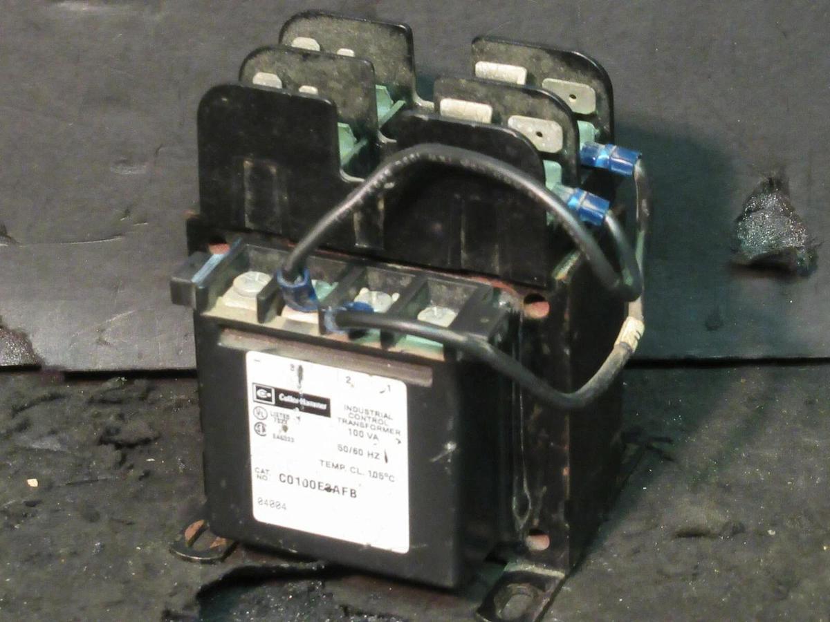 Used 0.01 KVA (10 VA) CUTLER HAMMER CONTROL TRANSFORMER 277/208 V 120 V C0100E3AFB