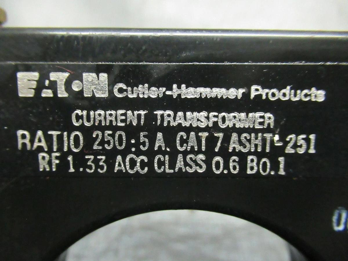 Used EATON CURRENT TRANSFORMER ASHT-251 250:5A