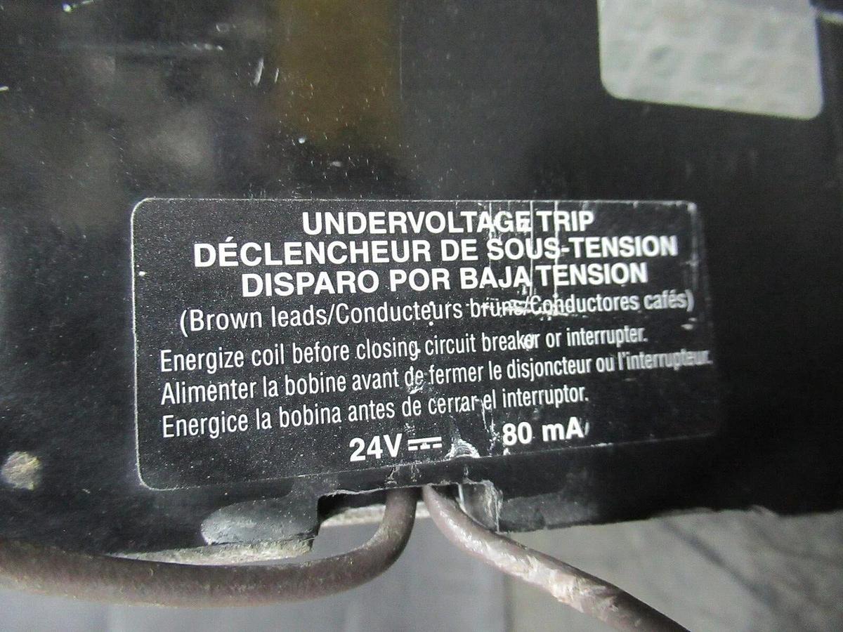 Used SQUARE D BREAKER KHF3620022DC2315 200 AMP 500 VDC W/ UNDERVOLTAGE TRIP AND AUX