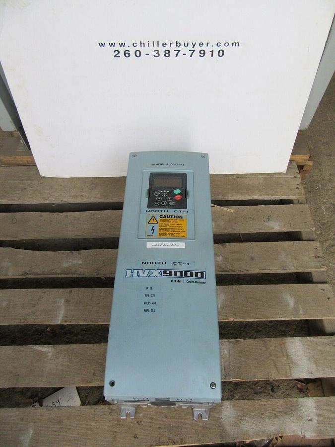 Used 25 HP EATON / CUTLER HAMMER VARIABLE SPEED DRIVE 480 VAC 3 PH 38 AMP HVX025A1