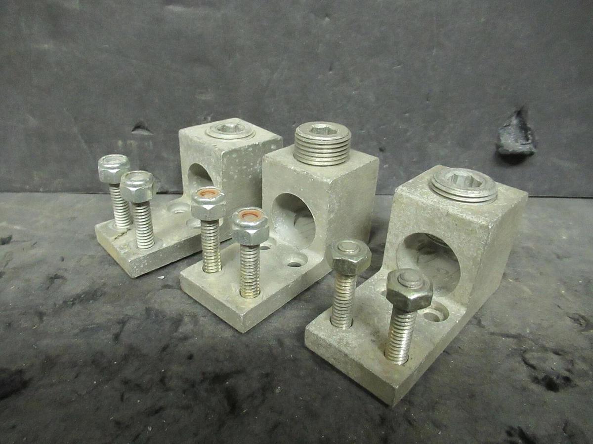 Used (3) MARATHON 97475 1 BARREL MECHANICAL WIRE CONNECTOR LUG TAP 500MCM - #4 POSTS