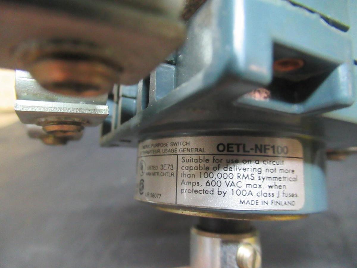 Used ABB DISCONNECT SWITCH OETL-NF100 3 PHASE 100 AMP 600 VOLT 60 HP **WARRANTY**