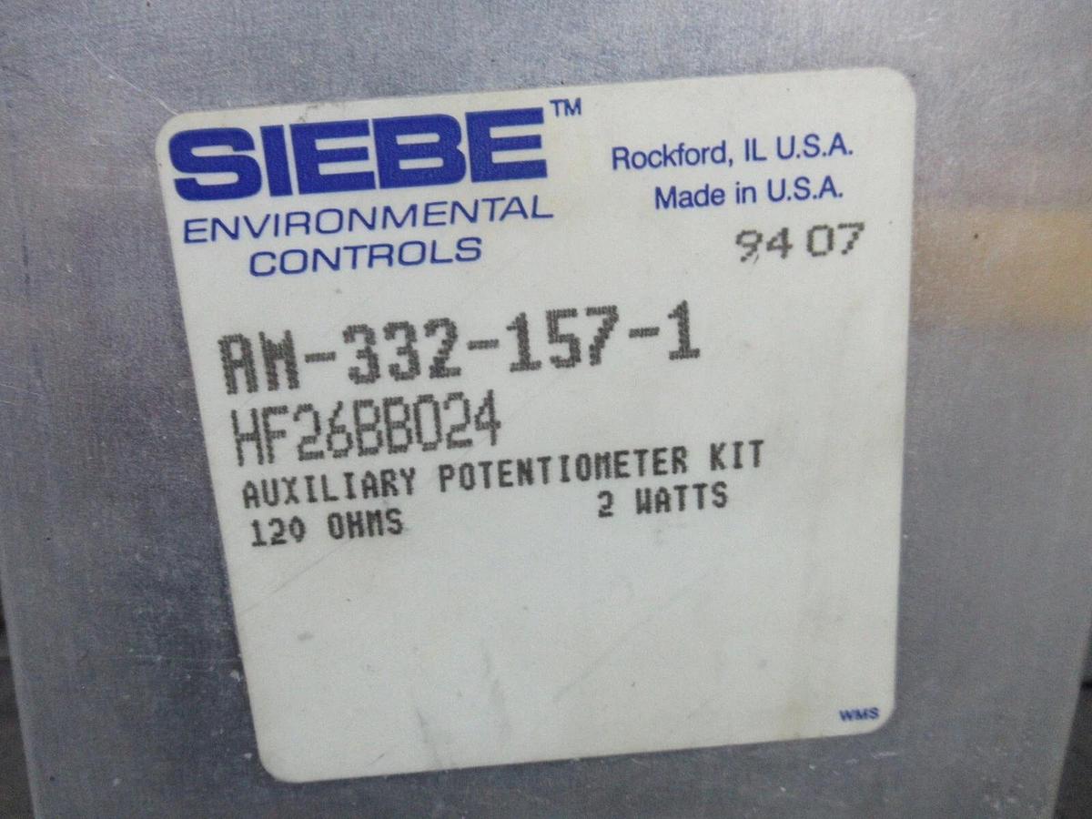 Used SIEBE ENVIROMENTAL CONTROLS AUXILIARY POTENTIOMETER KIT AM-332-157-1 120 OHM 2 W