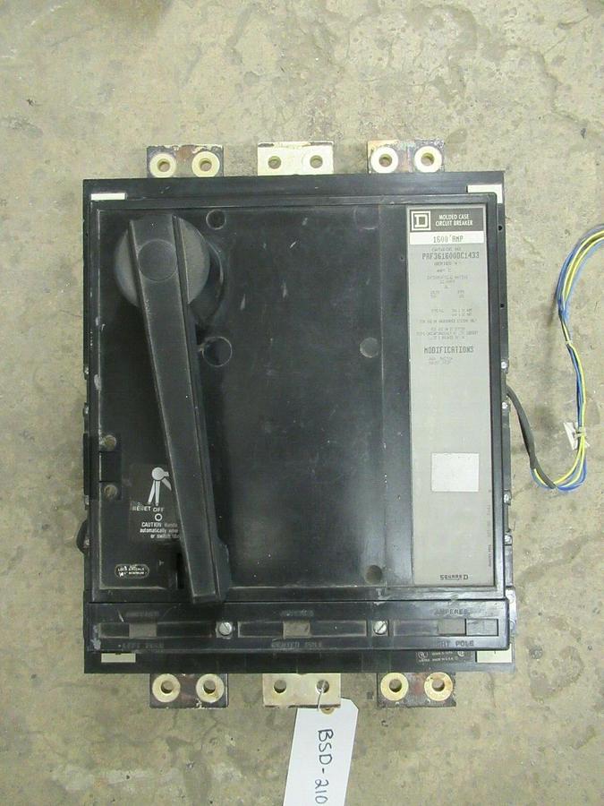 Used 1600 AMP SQUARE D DC BREAKER PAF361600DC1433 600 VDC 3 POLE **WARRANTY**