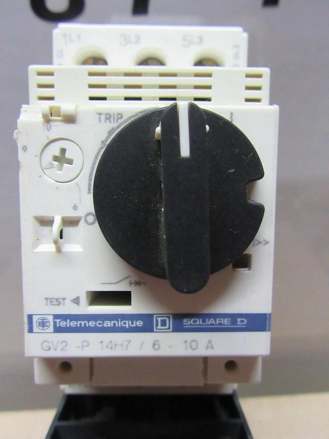 Used SQUARE D MANUAL MOTOR STARTER LC1-D12 25 AMP 600 VAC 10 HP W/ GV2-P14H7