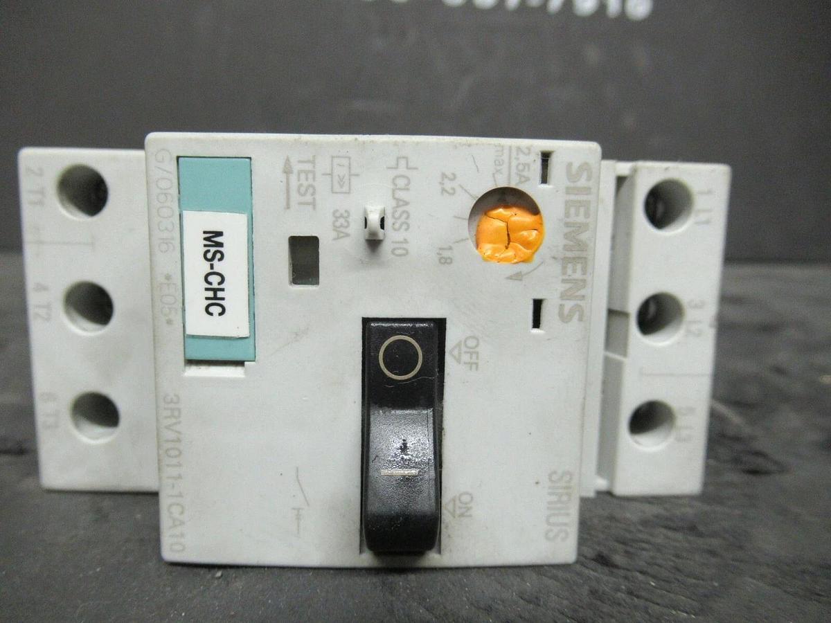Used SIEMENS MANUAL MOTOR SPORT 3RV1011-1CA10 600 VAC 2 HP 1.8-2.5 AMP **WARRANTY**