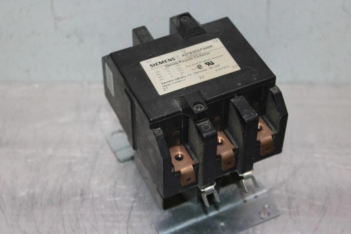 Used SIEMENS CONTACTOR 42FE35AF306R HN53HG120 600 VAC 75 AMP 3-POLE COIL: 120V