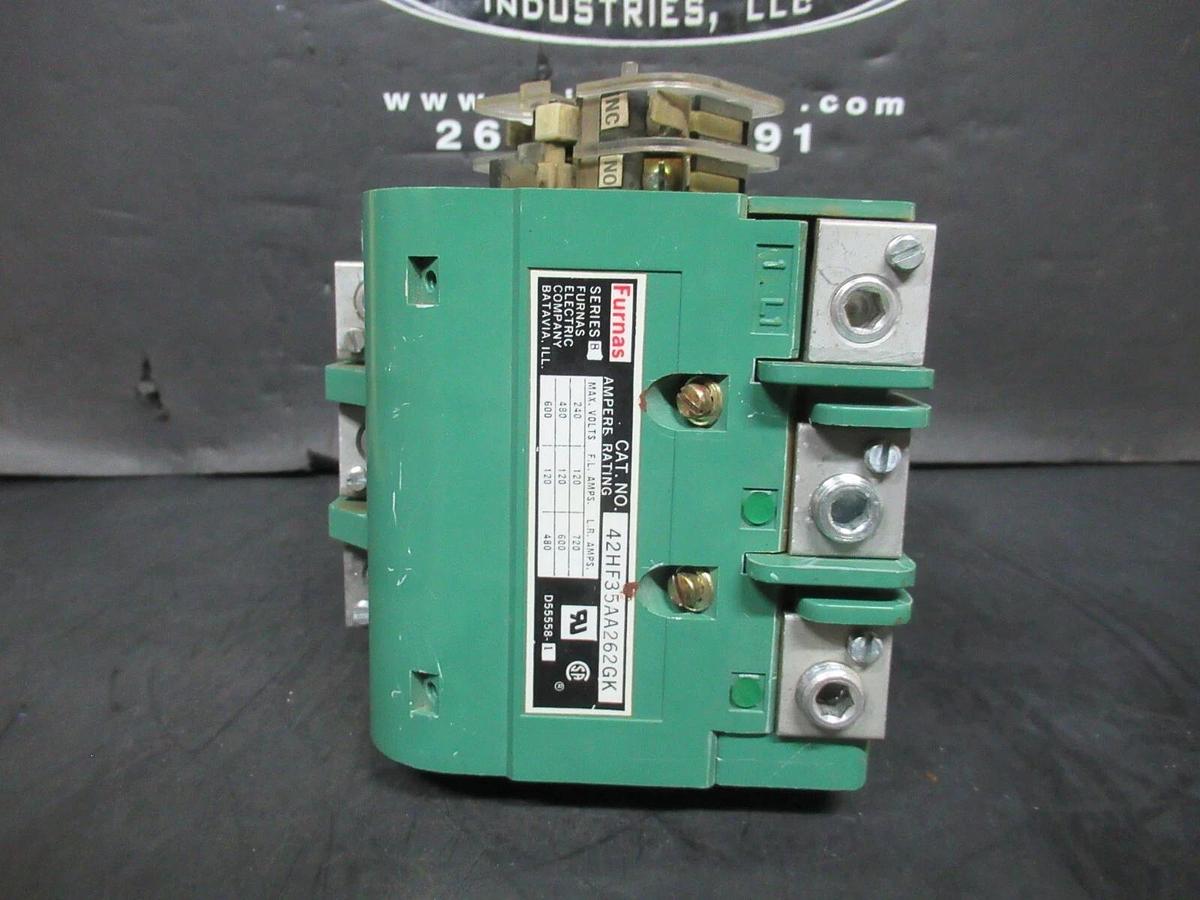 Used FURNAS CONTACTOR 42HF32AA262GK SER. B 600V 120 AMP COIL: 110/120 OR 220/240 VOLT