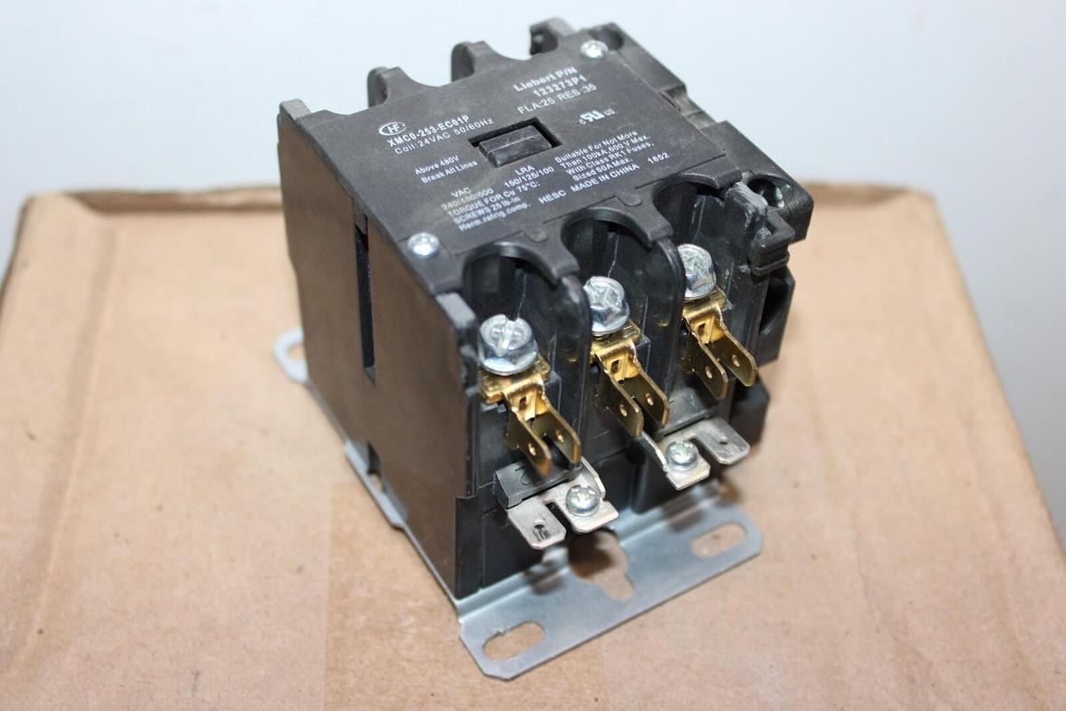 Used LIEBERT CPNTACTOR XMC0-253-EC01P 123273P1 3-POLE 25 AMP 600 VAC COIL: 24 VAC