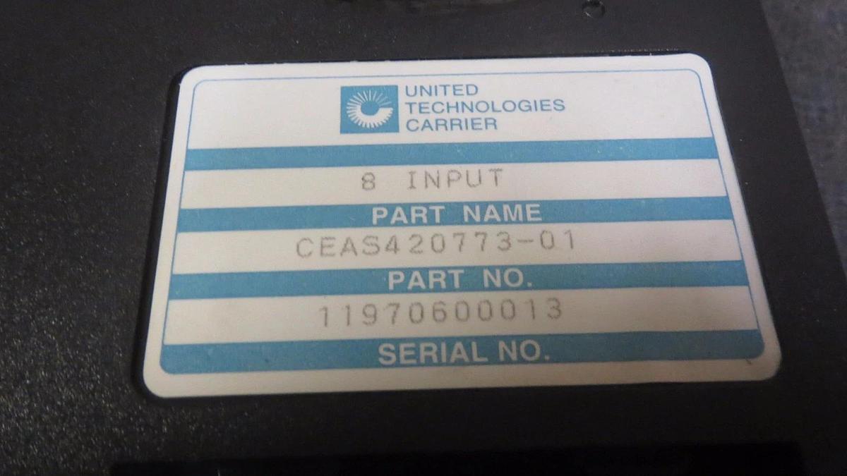 Used CARRIER UNITED TECHNOLOGIES 8 INPUT PLC MODULE - MODEL: CEAS420773-01