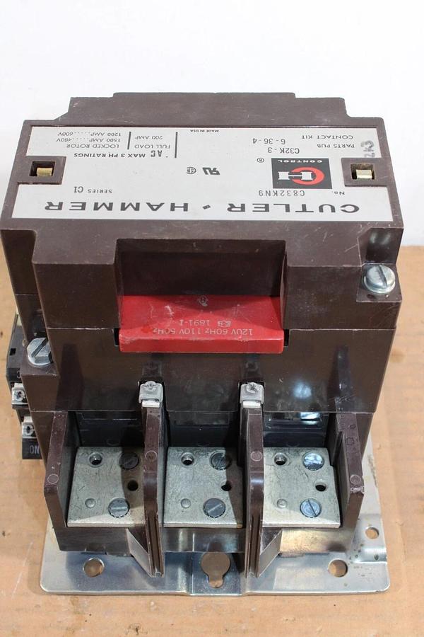Used CUTLER HAMMER CONTACTOR C832KN9 200 AMP 600 VOLT 3-PHASE COIL: 120V **WARRANTY**