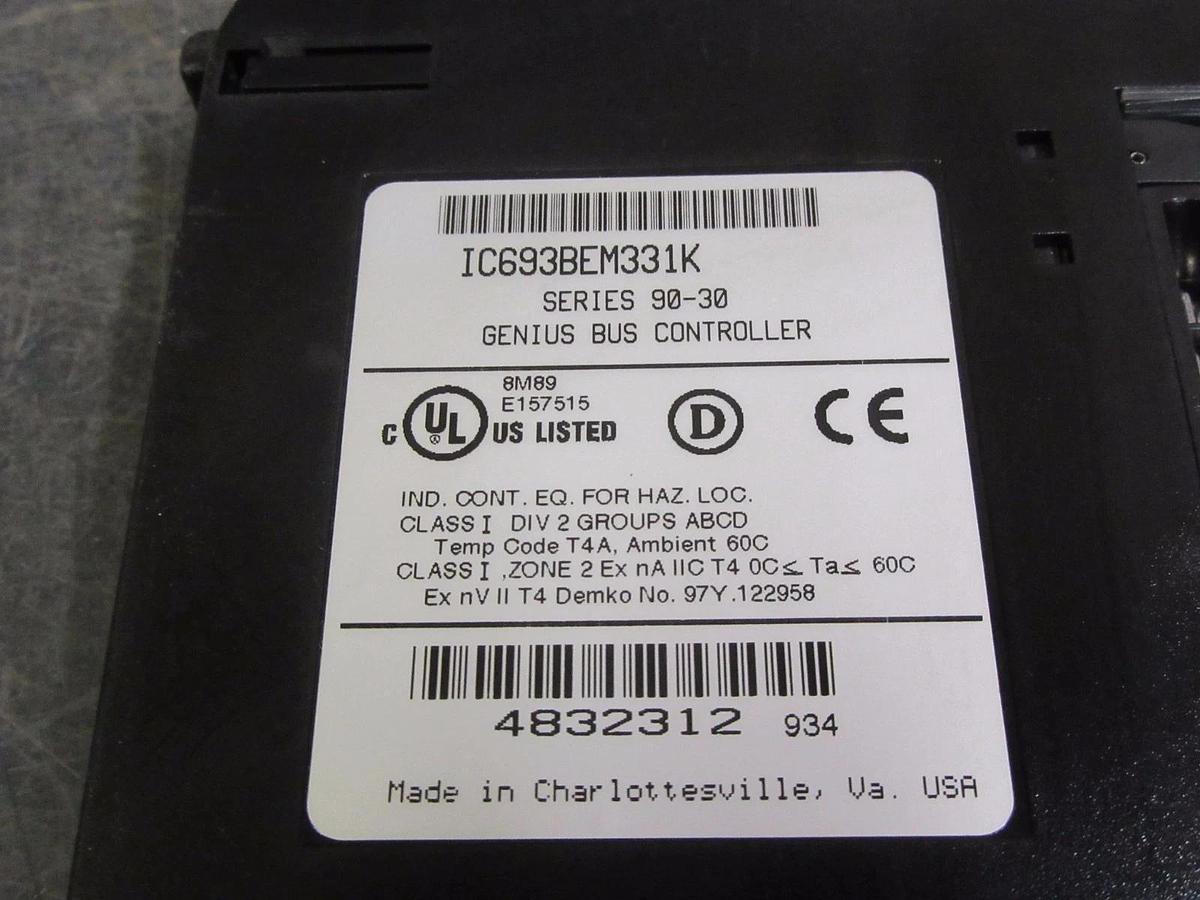 Used GE FANUC 90-30 GENIUS BUS CONTROLLER MODEL: IC693BEM331K *NO FLAWS*