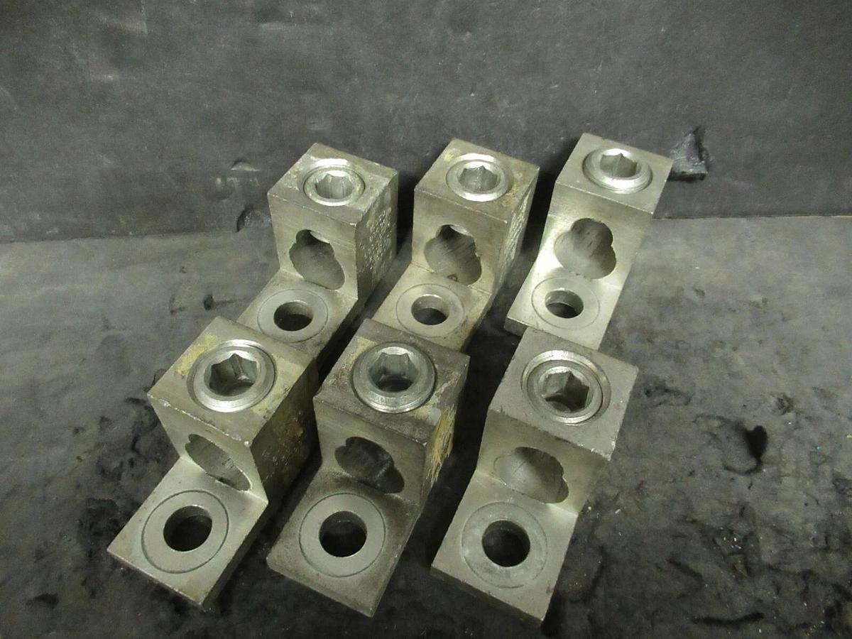 Used (6) QTY ILSCO D3096 1 (SINGLE) BARREL MECHANICAL CONNECTOR LUG TAP 600 MCM - 4