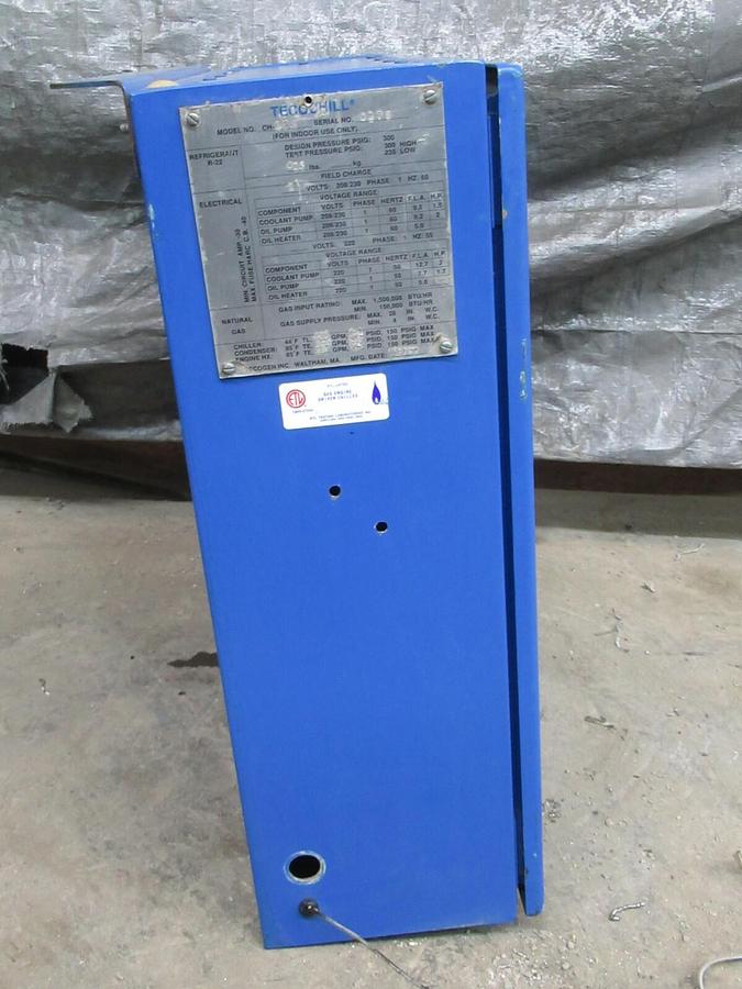 Used TECOGEN TECOCHILL CH-175 CHILLER CONTROL PANEL INTERFACE R-22 208/230 VAC 1 PH