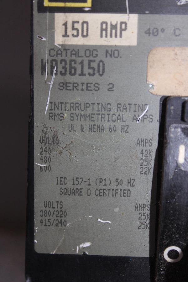Used SQUARE D I-LINE CIRCUIT BREAKER MA36450 450 AMP 600 VAC 3-POLE