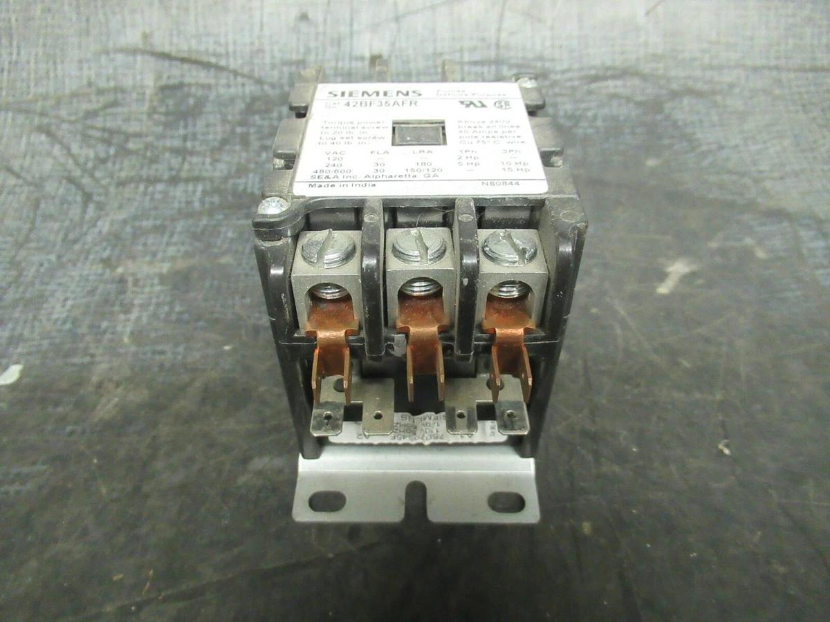 Used 30 AMP SIEMENS CONTACTOR 42BF35AFR 600 VAC 15 HP 40 AMP/RES **WARRANTY**