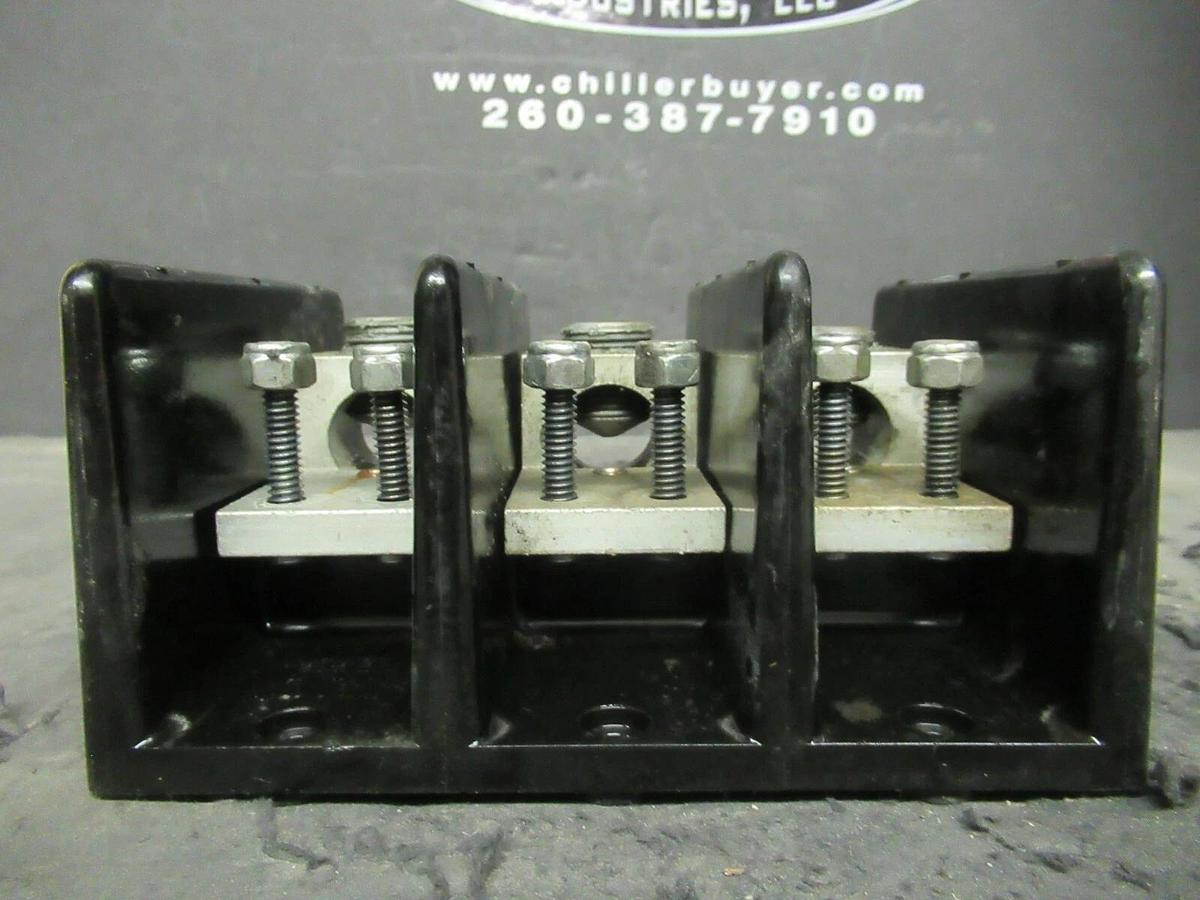 Used BUSS 16481-3 DISTRIBUTION LUG SET 380 AMP 600 VAC 3 POLE 500 MCM - 1/4-20 STUD