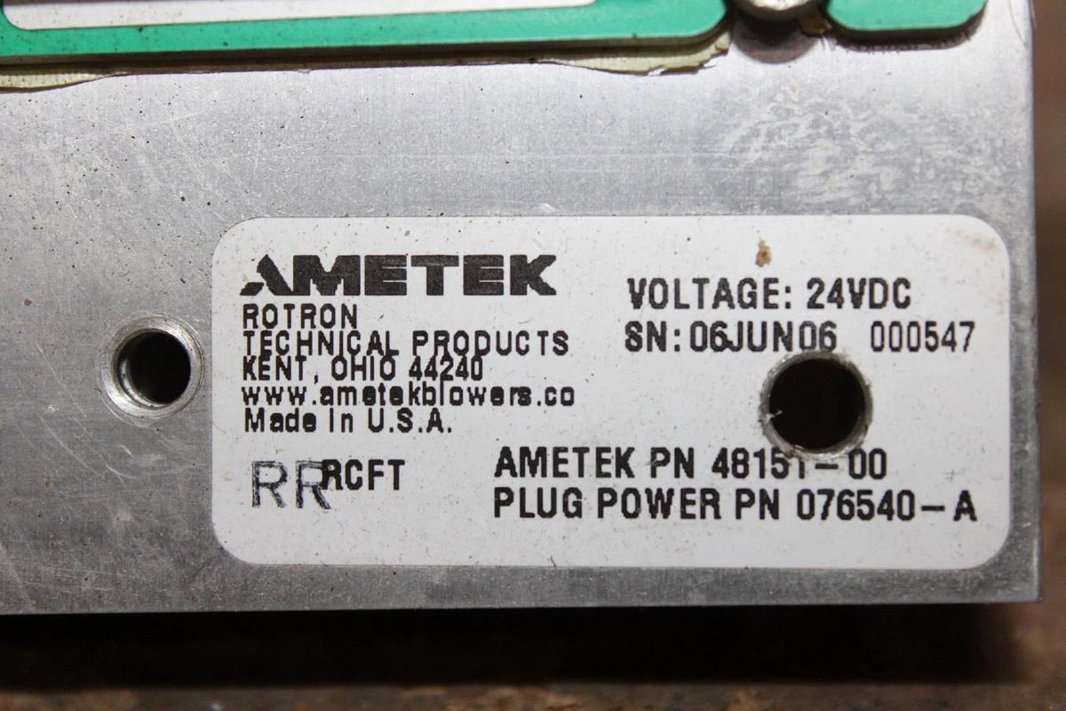 Used AMETEK FAN SPEED CONTROL CIRCUIT BOARD 48151-00 24 VDC 5-7005 REV. 2
