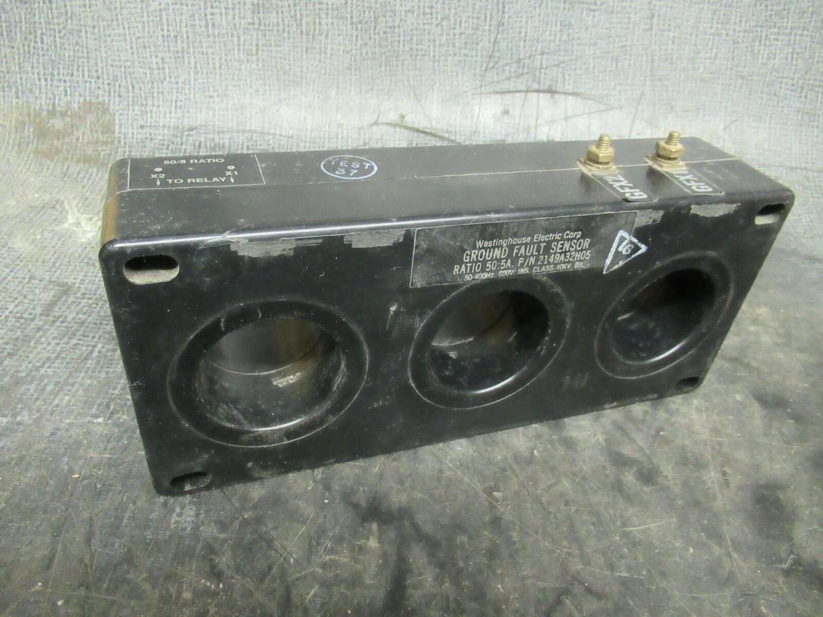 Used WESTINGHOUSE CURRENT TRANSFORMER 2149A32H05 RATIO: 50:5 A KV: 10 GROUND FAULT