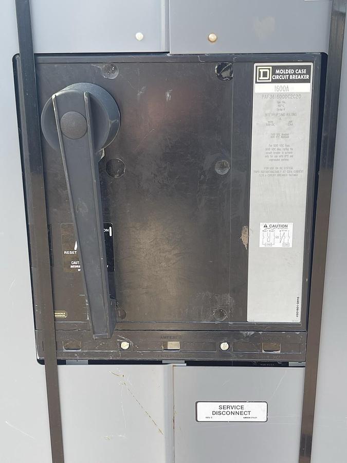 Used (1) SQUARE D SERVICE DISCONNECT 1600 AMP 300 VDC 1-PHASE 2-WIRE **WARRANTY**