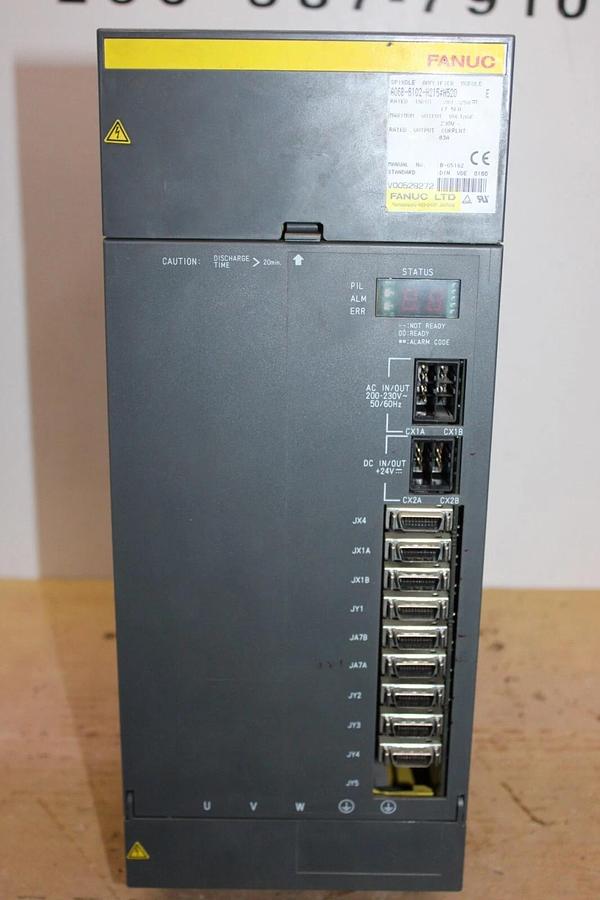 Used FANUC SPINDLE AMPLIFIER MODULE A06B-6102-H215 230 VAC 17.5 kW 63 AMP 325 VDC