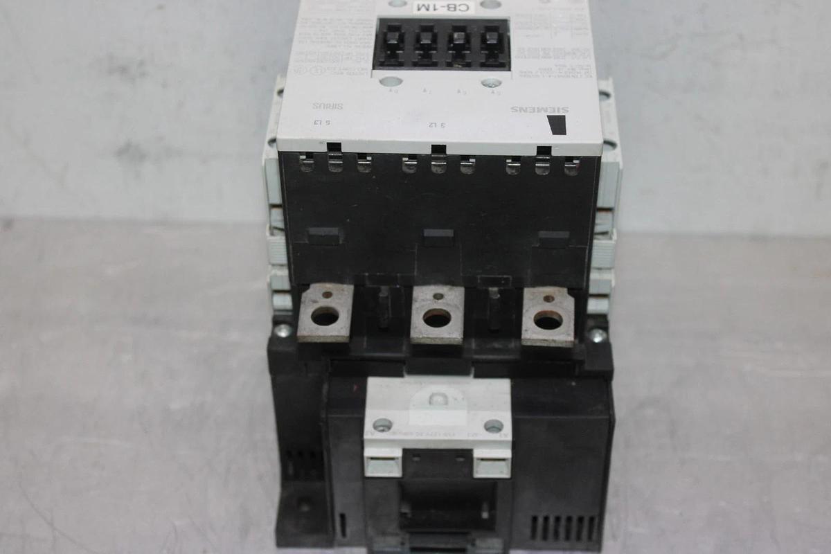 Used SIEMENS CONTACTOR 3RT1055-6...6 600 VAC 195 AMP 150 HP 3-POLE 3-PHASE COIL: 120V