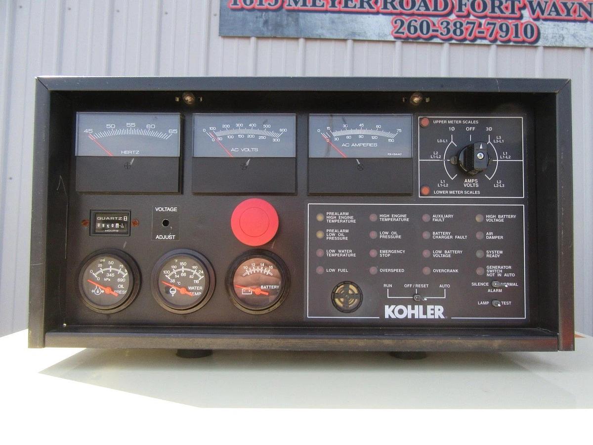 Used 30KW DIESEL GENERATOR KOHLER 120/240 V JOHN DEERE 12-LEAD RECONNECTABLE