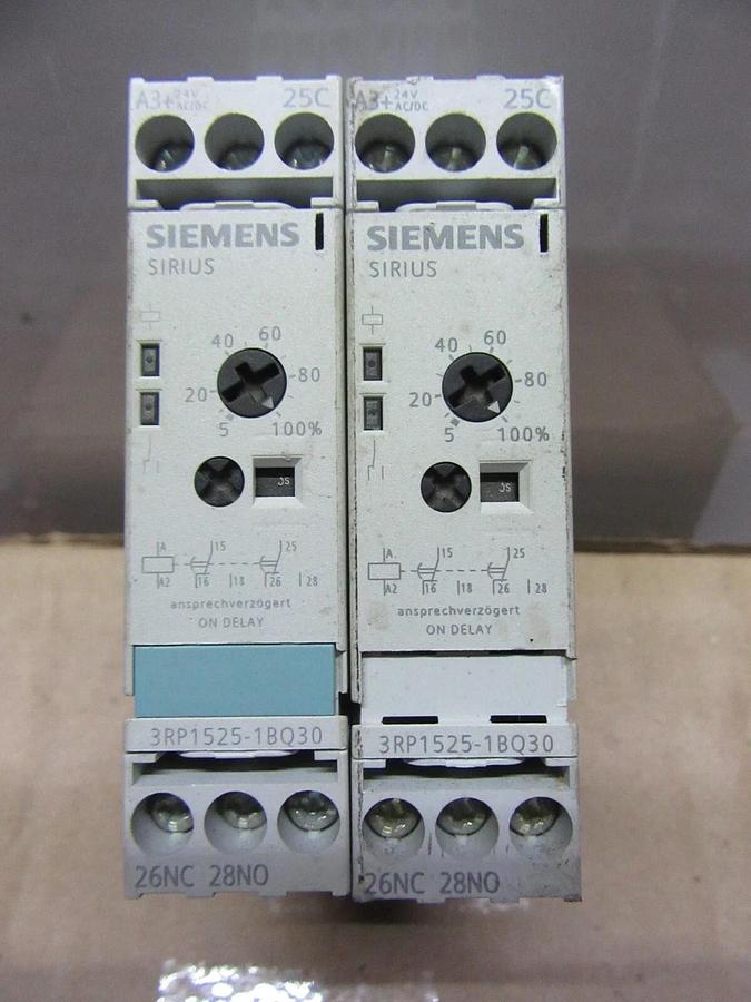 Used LOT OF 2 SIEMENS 3RP1525-1BQ30 TIME DELAY RELAY 3 AMP 240 VOLT **WARRANTY**