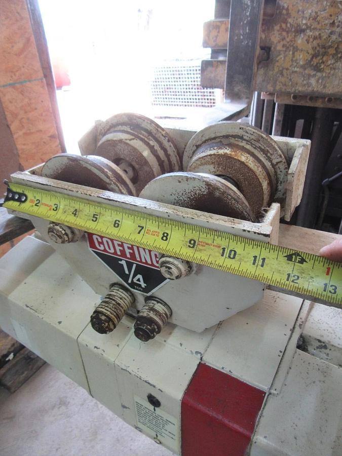 Used 1/4 TON COFFING CHAIN HOIST 230/460 VAC 3 PH W/ MANUAL TROLLEY EC05163 10' / 7'