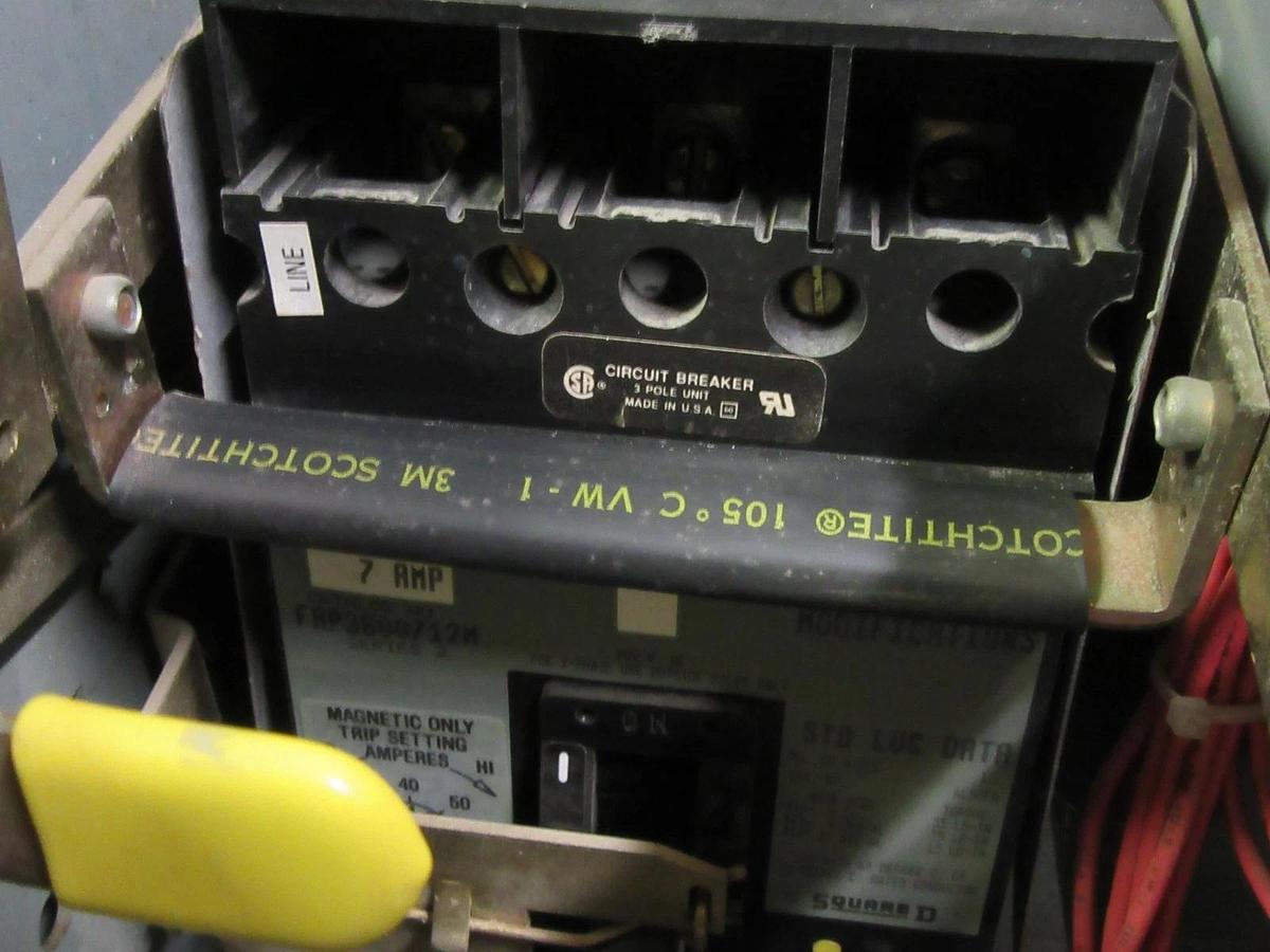 Used SQUARE D 12" MODEL 5 MCC STARTER BUCKET 480 VAC 7 AMP W/ NEMA SIZE 1 STARTER