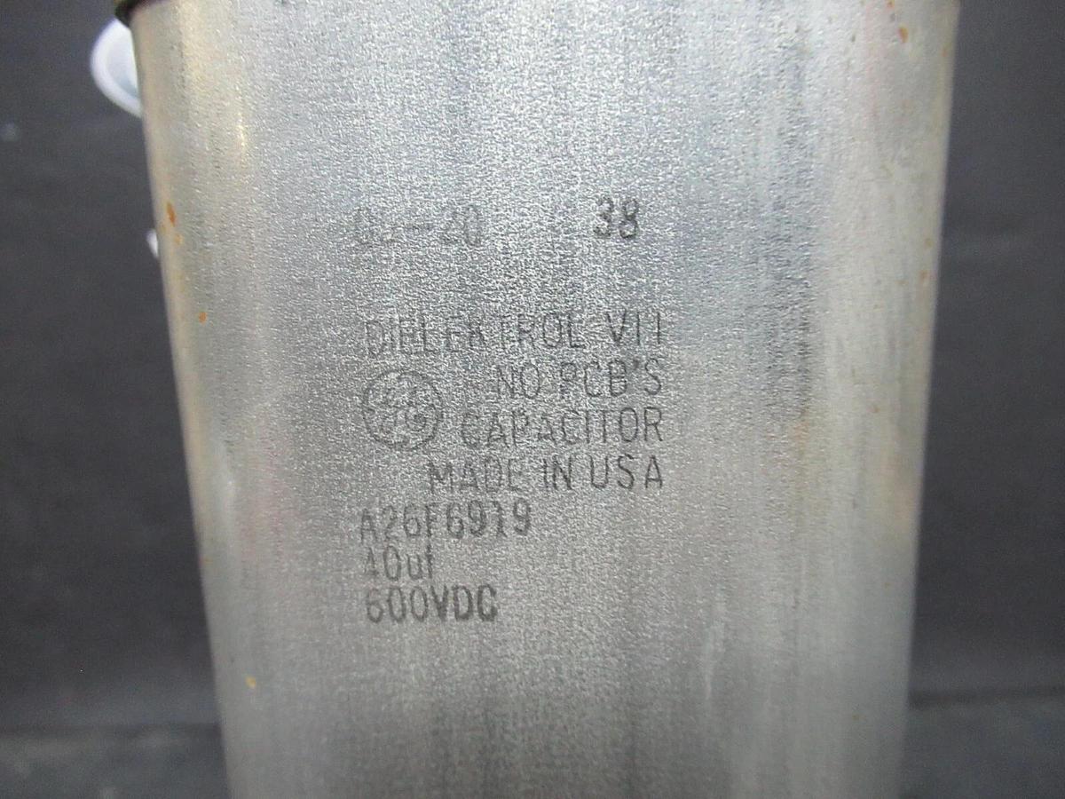 Used GENERAL ELECTRIC DIELEKTROL CAPACITOR A26F6919 40uF 600 VDC **WARRANTY**