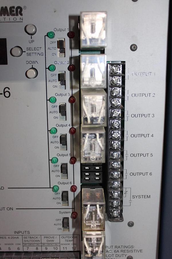 Used HEAT-TIMER SEQ-6 AUTOMATIC HEATING CONTROL STEAM CYCLE SEQUENCING PANEL