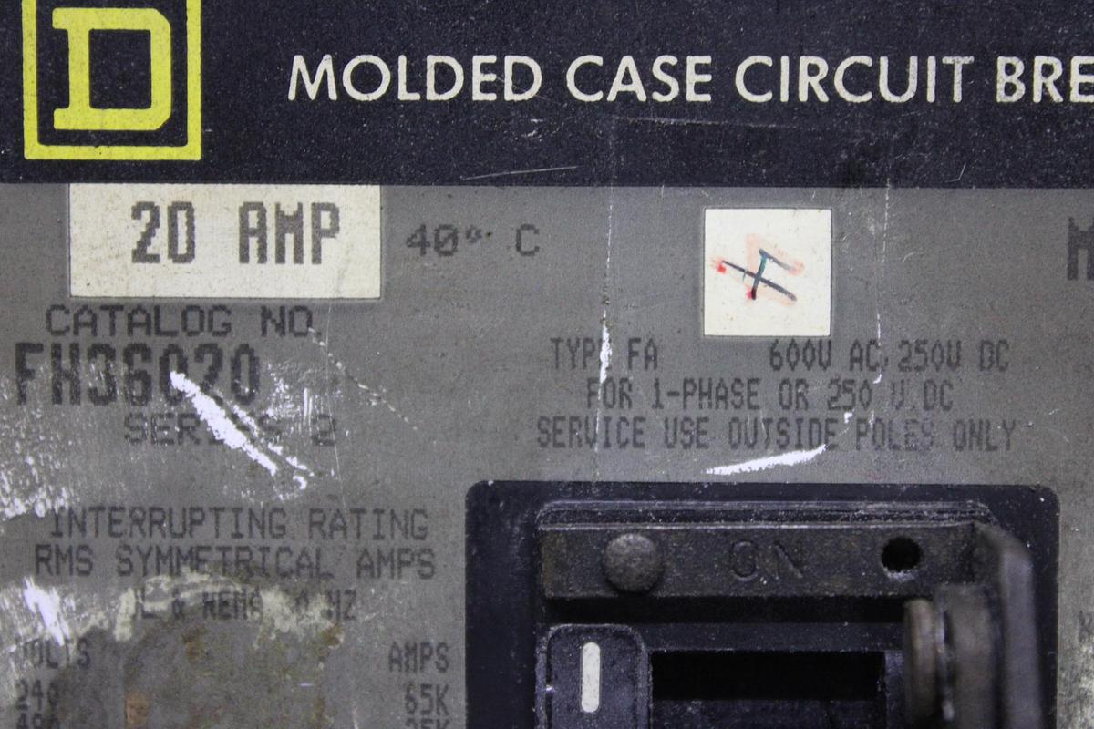 Used SQUARE D I-LINE CIRCUIT BREAKER FA34015 15 AMP 480 VOLT 3-POLE