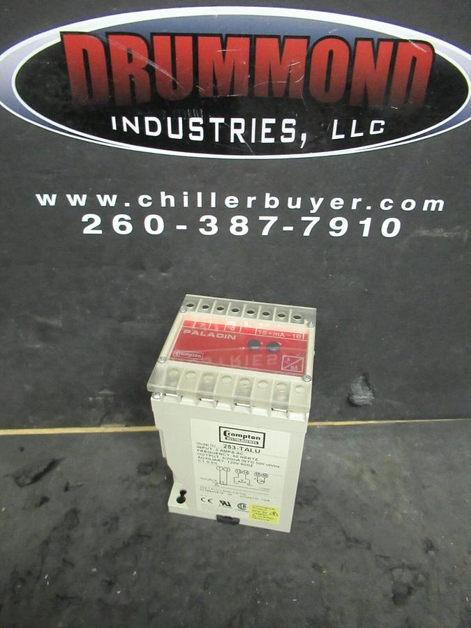 Used CROMPTON PALADIN INSTRUMENTS 253-TALU TRIP TANSDUCER RELAY 120 VAC 0.5 AMP