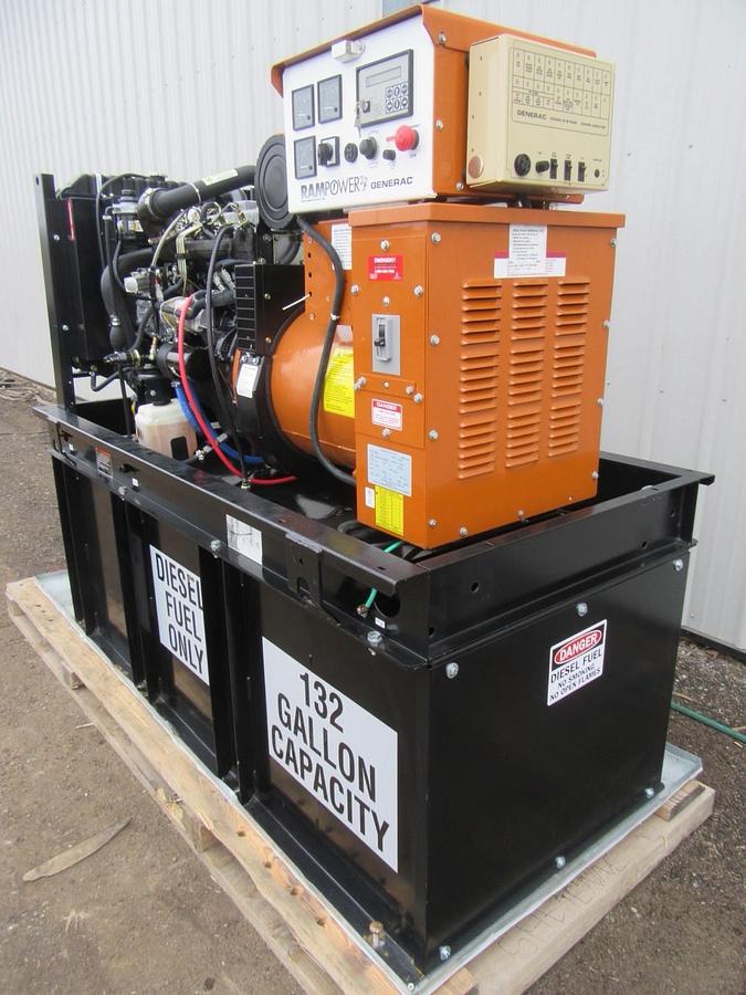 Used 30 KW DIESEL GENERATOR GENERAC 120/240 VOLT SINGLE PHASE 38 HOURS VIDEO WE SHIP