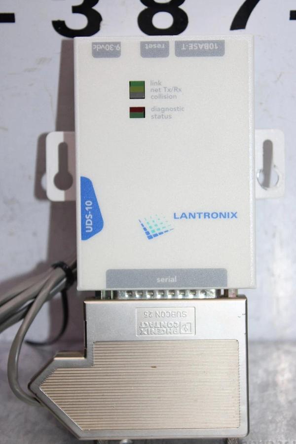 Used LANTRONIX SINGLE PORT SERVER TERMINAL MODEM UDS-10-IAP REV. A14 9-30 VDC