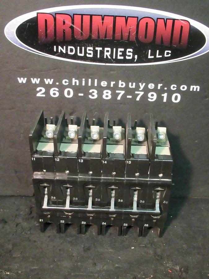 Used AIRPAX 6 POLE 38 AMP BREAKER 480 VAC LINE 9613 219-6-2601-612 HH83XE612-B 44 A