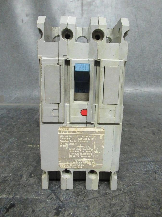 Used 70 AMP ITE / GOULD BREAKER E43B070 480 VAC 2 POLE **WARRANTY INCLUDED**