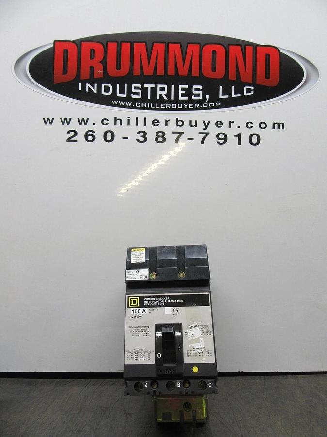 Used SQUARE D I-LINE CIRCUIT BREAKER FC34100 100 AMP 480 VAC 3-POLE **WARRANTY**