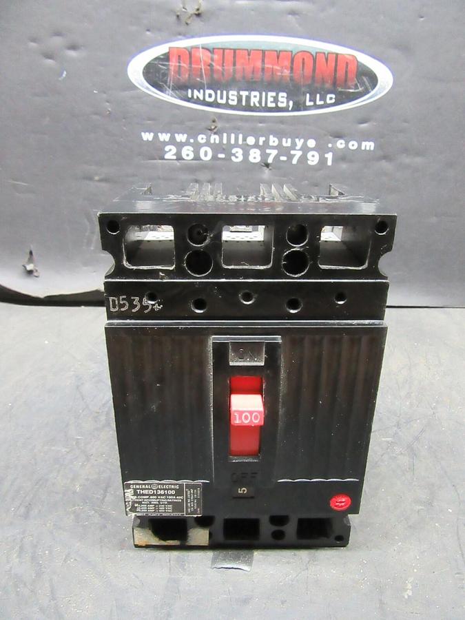Used GE MOLDED CASE SWITCH THED136100 100 AMP 600 VAC 3-POLE **WARRANTY**