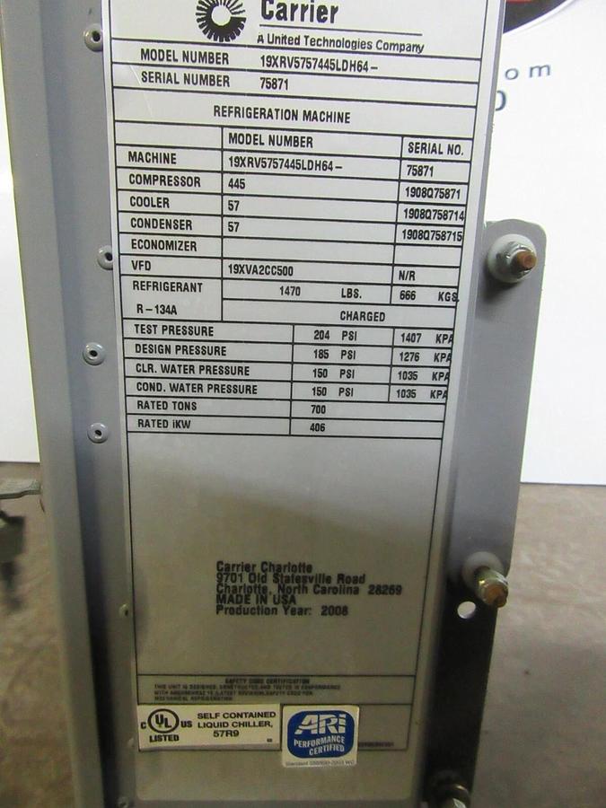 Used CARRIER COMFORT NETWORK ENCLOSURE 19XRV5757445LDH64 / 19XR04029402 CEPL130445-02