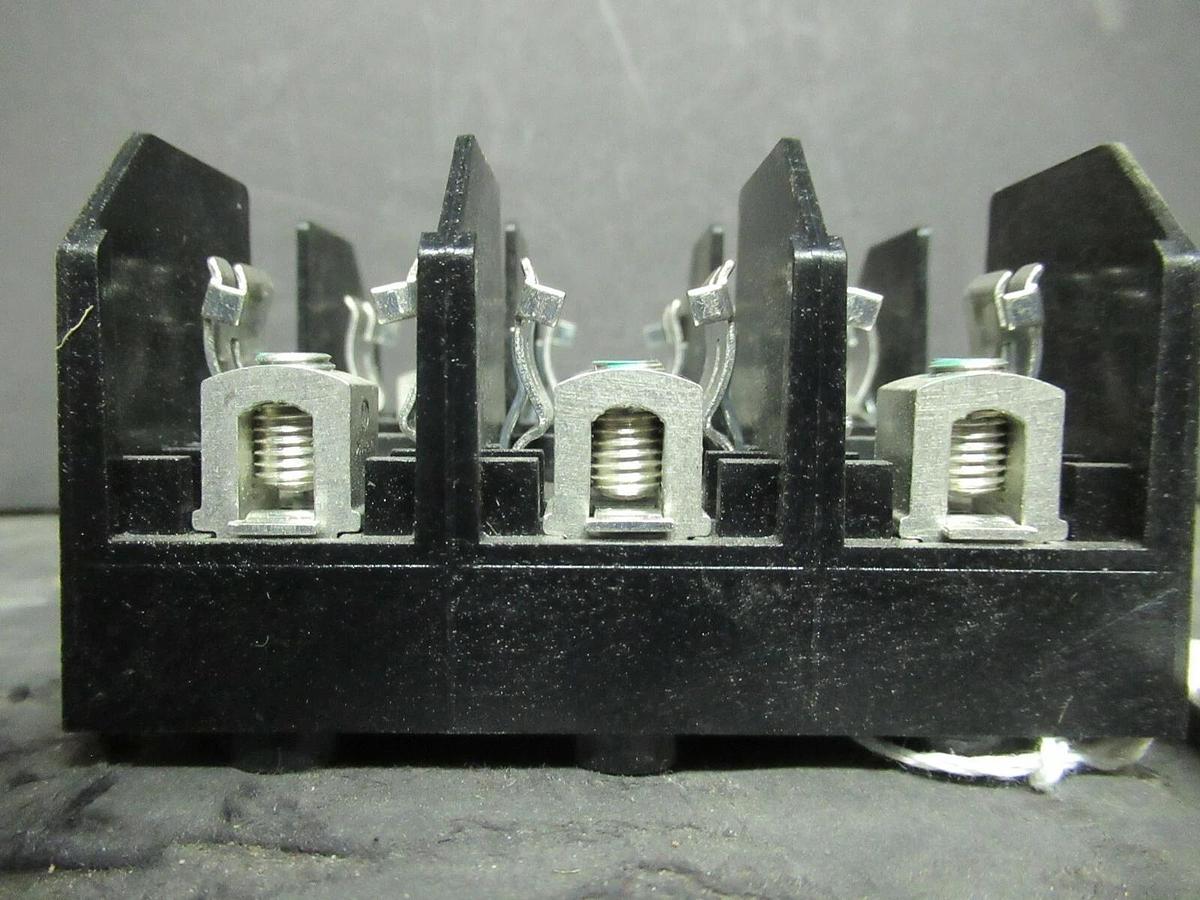 Used LOT OF 3 MARATHON FUSE HOLDER R6J30A3B-2 FOR 30 AMP 600 V CLASS J FUSES