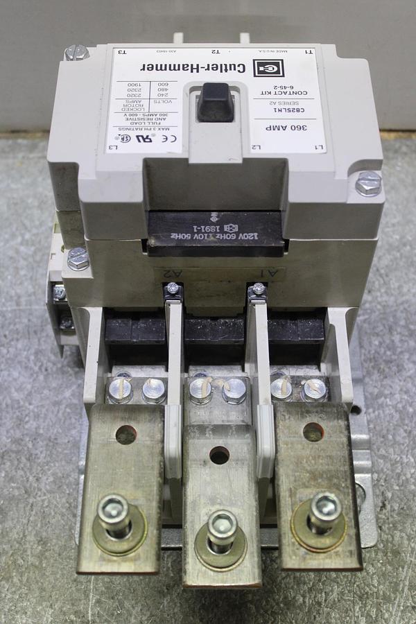 Used CUTLER HAMMER CONTACTOR CE15LN3 600 VAC 85 AMP 75 HP 3-POLE 3-PHASE