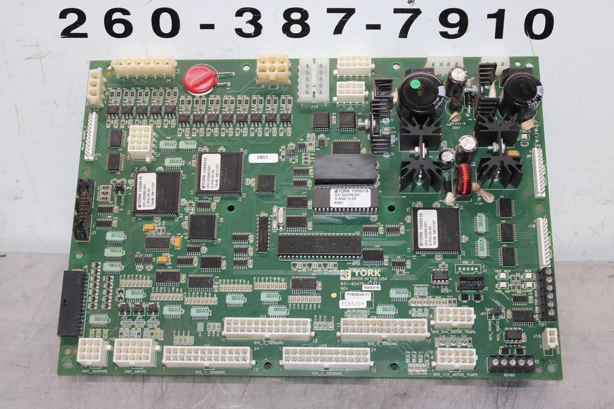 Used YORK CHILLER CONTROL CIRCUIT BOARD 031-02478-001 **WARRANTY INCLUDED!**